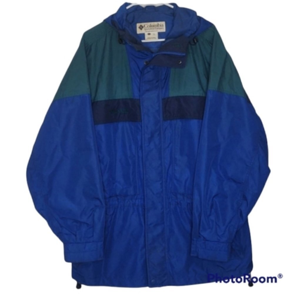 Columbia Blue and Green Vintage Colorblock Jacket Size‎ Large